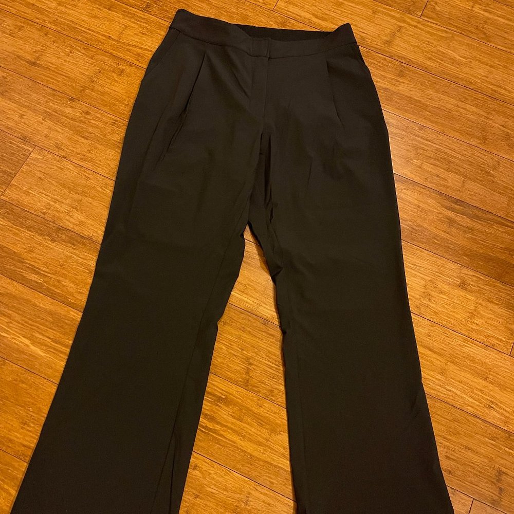 Calvin Klein Black Trouser Pants K1HKK223 Style Waist pull on elastic Size L NWT